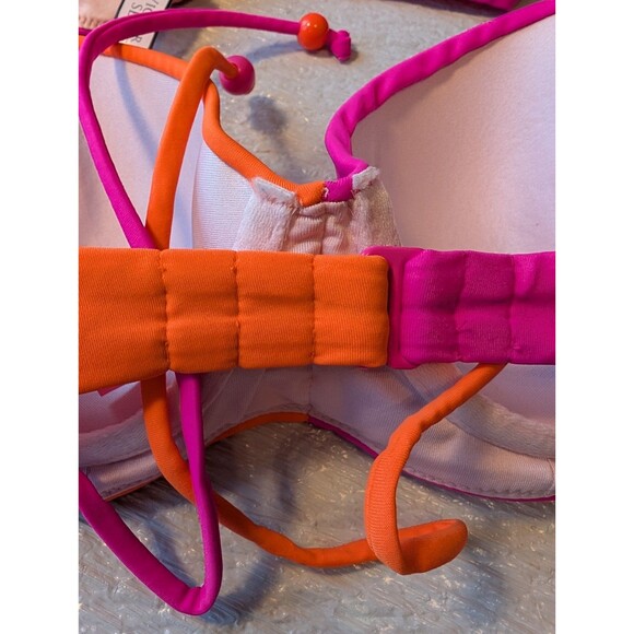 Victoria Secret Fabulous Colorblock Cheeky Swimsuit Bikini 32C Bottoms Small New - Picture 9 of 11